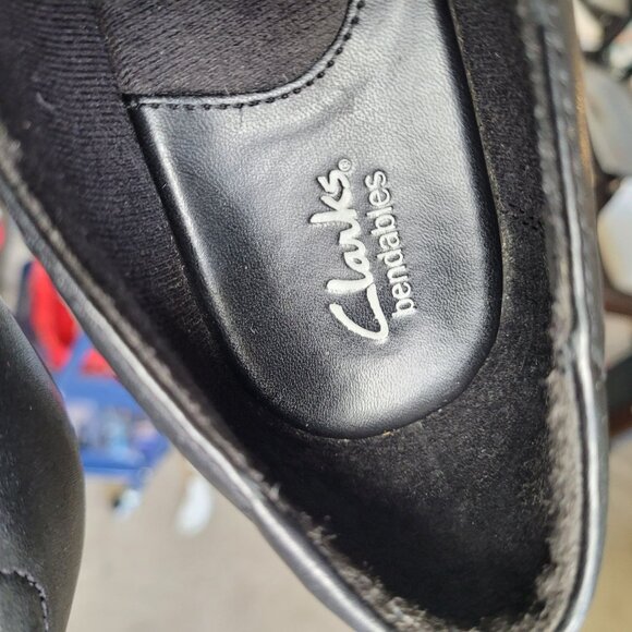 Clarks Bendables Thoughtful Q Womens 6 Vamp Shooties Chunky Heels Slip On Black - Picture 11 of 12